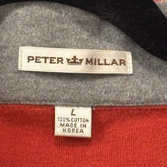 Peter Millar Large (L) Orange Quarter Zip Sweater Pullover - Picture 3 of 4